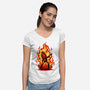 Burning Guitar-womens v-neck tee-spoilerinc