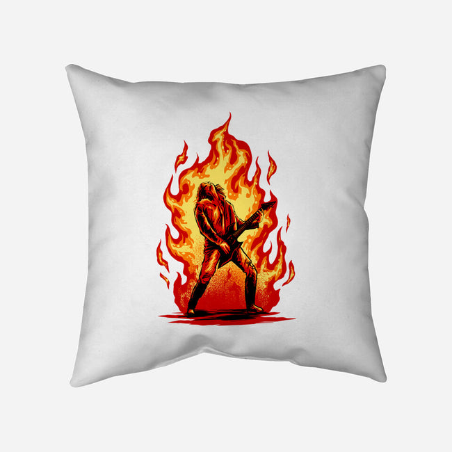Burning Guitar-none removable cover w insert throw pillow-spoilerinc