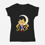 Chibi Moon-womens v-neck tee-dinshoran