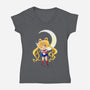 Chibi Moon-womens v-neck tee-dinshoran