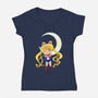 Chibi Moon-womens v-neck tee-dinshoran