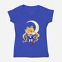 Chibi Moon-womens v-neck tee-dinshoran