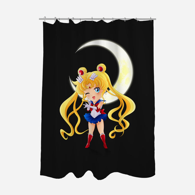 Chibi Moon-none polyester shower curtain-dinshoran