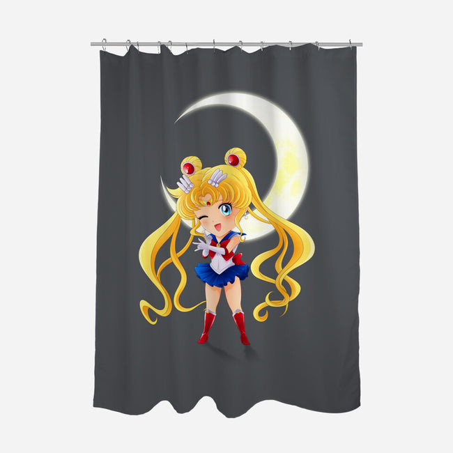 Chibi Moon-none polyester shower curtain-dinshoran
