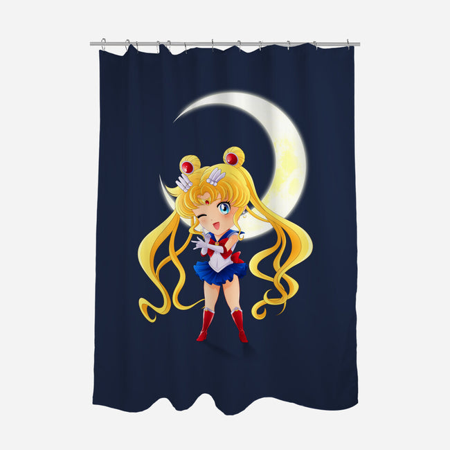 Chibi Moon-none polyester shower curtain-dinshoran