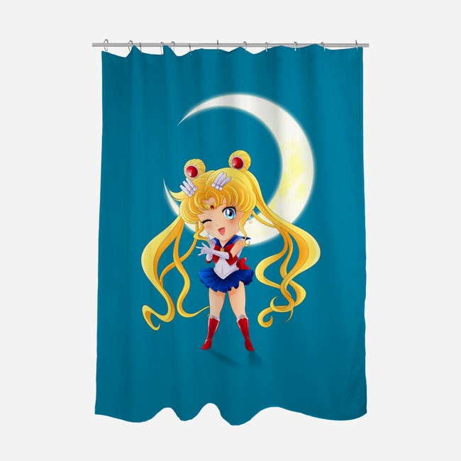 Chibi Moon-none polyester shower curtain-dinshoran
