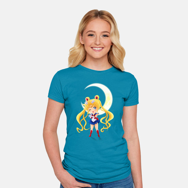 Chibi Moon-womens fitted tee-dinshoran