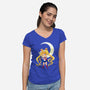 Chibi Moon-womens v-neck tee-dinshoran