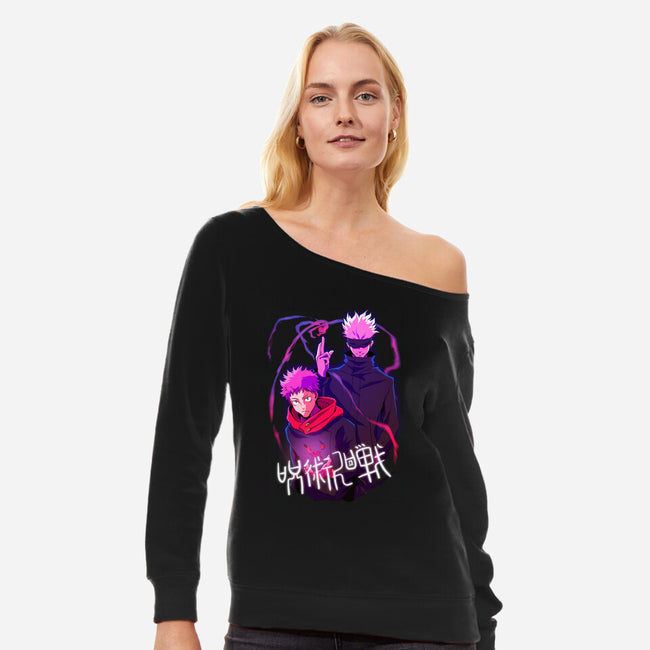 Curse Spirits-womens off shoulder sweatshirt-Conjura Geek