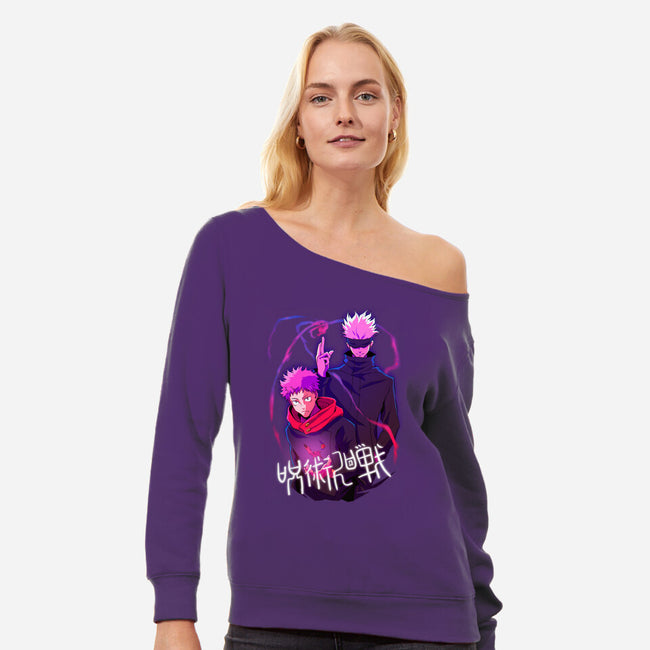 Curse Spirits-womens off shoulder sweatshirt-Conjura Geek