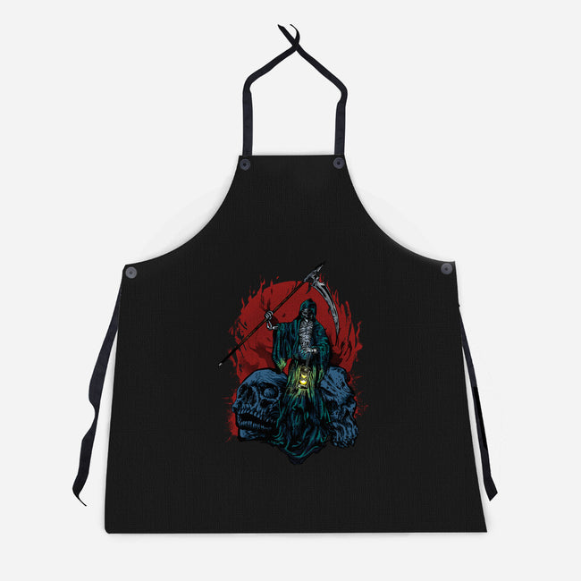 Death And Skulls-unisex kitchen apron-Superblitz