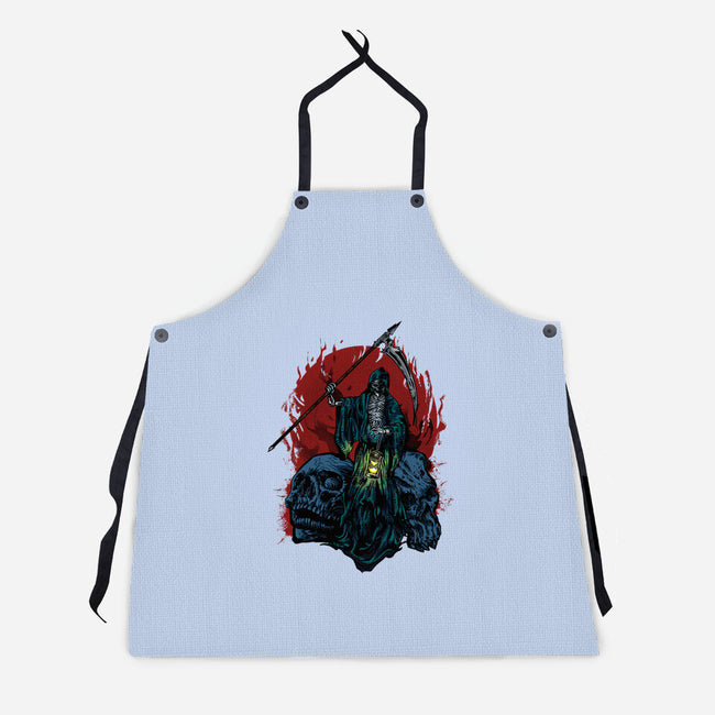 Death And Skulls-unisex kitchen apron-Superblitz