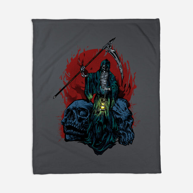 Death And Skulls-none fleece blanket-Superblitz