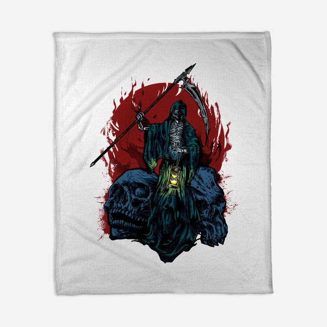 Death And Skulls-none fleece blanket-Superblitz