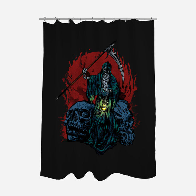 Death And Skulls-none polyester shower curtain-Superblitz