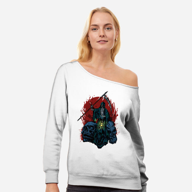 Death And Skulls-womens off shoulder sweatshirt-Superblitz