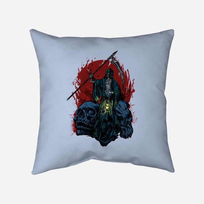 Death And Skulls-none removable cover throw pillow-Superblitz