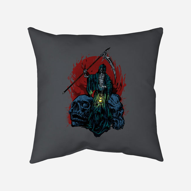 Death And Skulls-none removable cover throw pillow-Superblitz