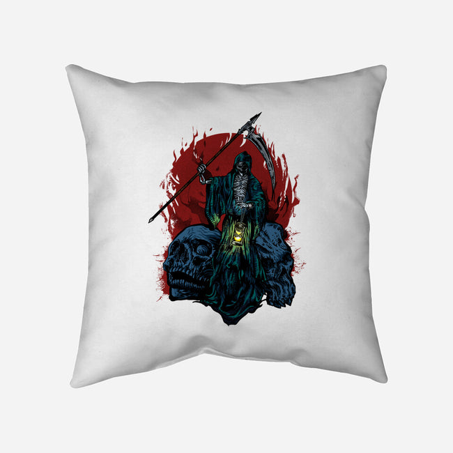 Death And Skulls-none removable cover throw pillow-Superblitz
