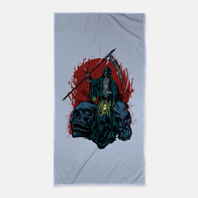 Death And Skulls-none beach towel-Superblitz