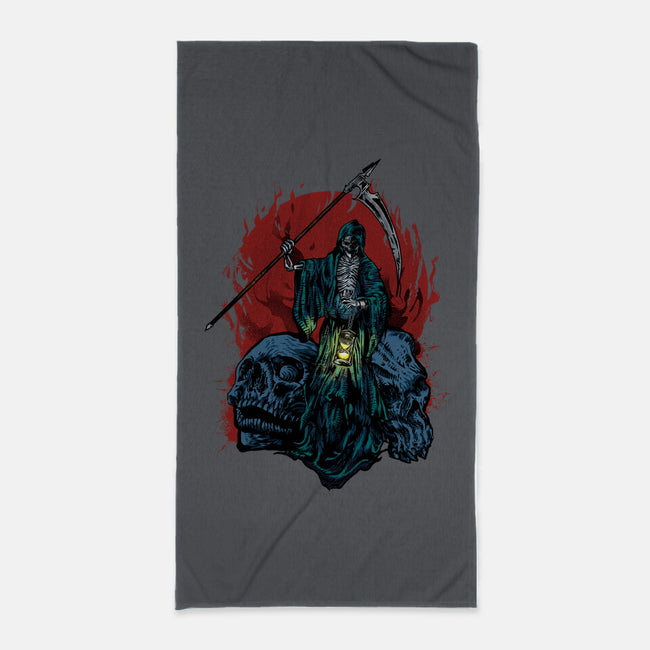 Death And Skulls-none beach towel-Superblitz