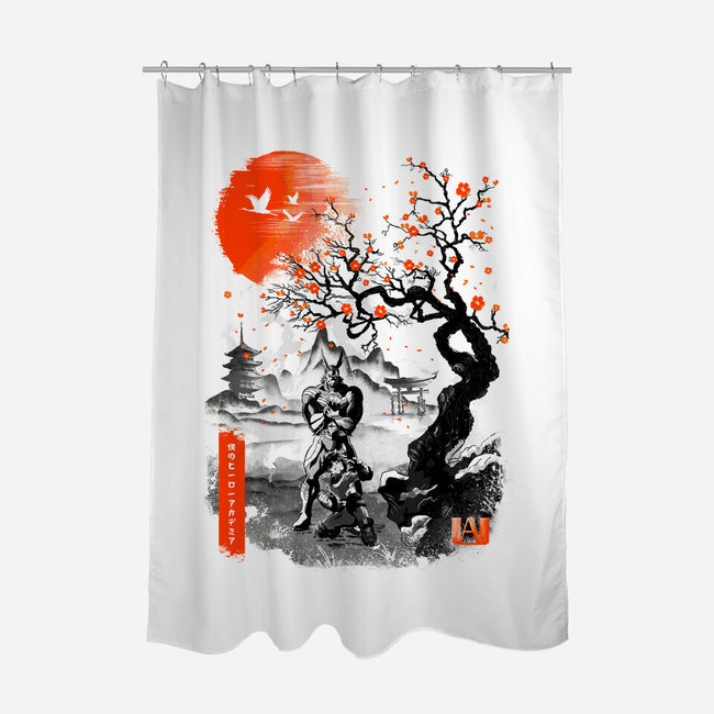 Deku And All Might-none polyester shower curtain-RonStudio