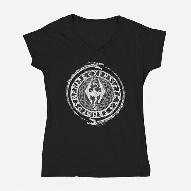 Dragon Born-womens v-neck tee-Liewrite