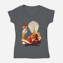 Fire And Lightning-womens v-neck tee-RamenBoy