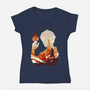 Fire And Lightning-womens v-neck tee-RamenBoy