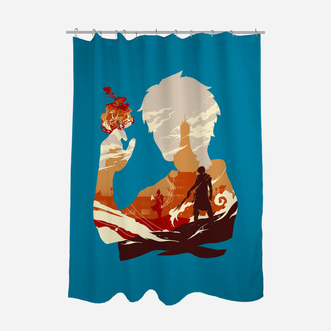 Fire And Lightning-none polyester shower curtain-RamenBoy