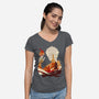 Fire And Lightning-womens v-neck tee-RamenBoy