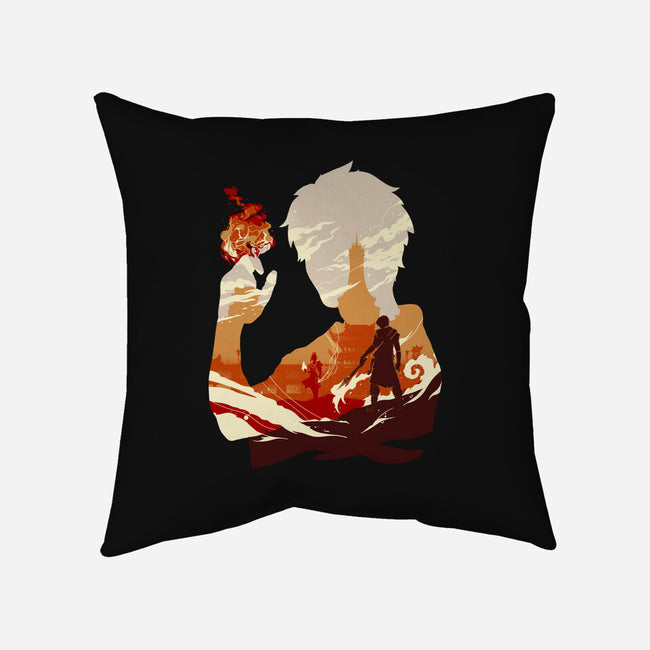 Fire And Lightning-none removable cover w insert throw pillow-RamenBoy