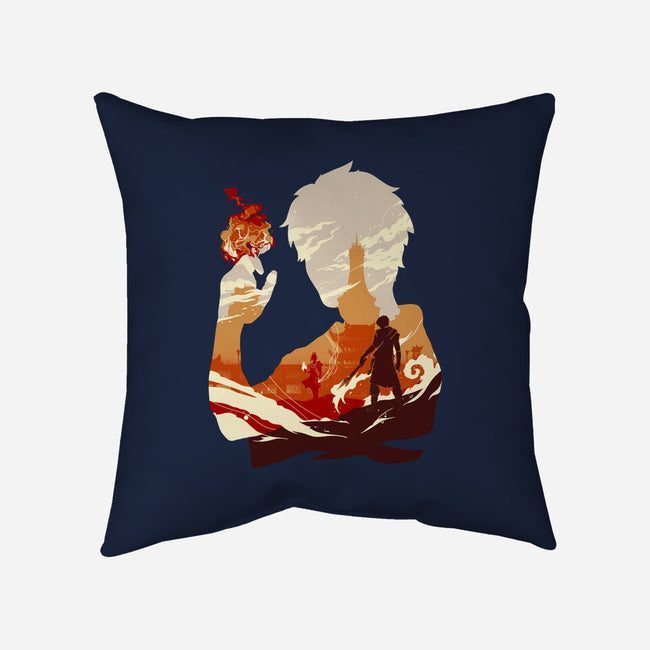 Fire And Lightning-none removable cover w insert throw pillow-RamenBoy