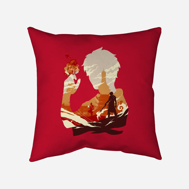 Fire And Lightning-none removable cover w insert throw pillow-RamenBoy