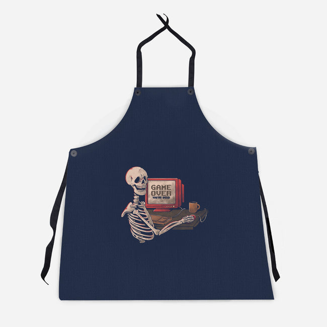 Game Over Skull-unisex kitchen apron-eduely