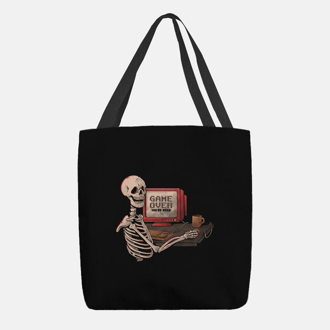 Game Over Skull-none basic tote bag-eduely
