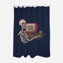 Game Over Skull-none polyester shower curtain-eduely