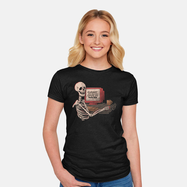 Game Over Skull-womens fitted tee-eduely
