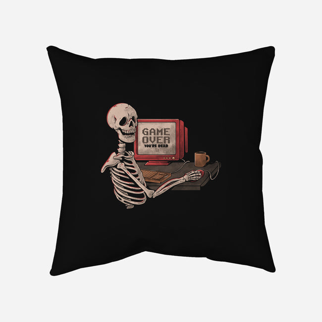 Game Over Skull-none removable cover w insert throw pillow-eduely