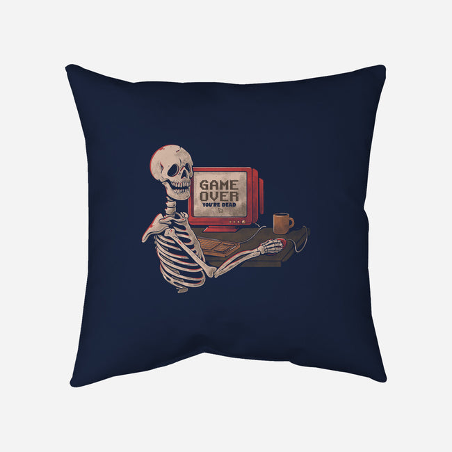 Game Over Skull-none removable cover w insert throw pillow-eduely