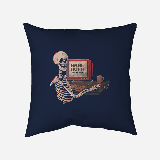 Game Over Skull-none removable cover throw pillow-eduely