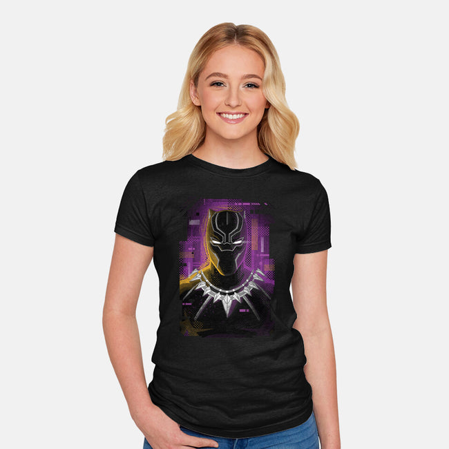 Glitch Panther-womens fitted tee-danielmorris1993