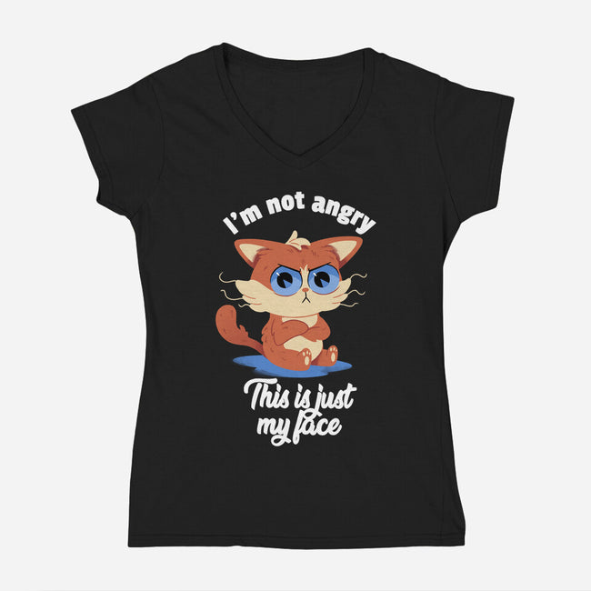 I’m Not Angry-womens v-neck tee-FunkVampire