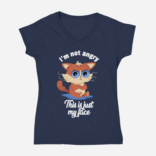 I’m Not Angry-womens v-neck tee-FunkVampire