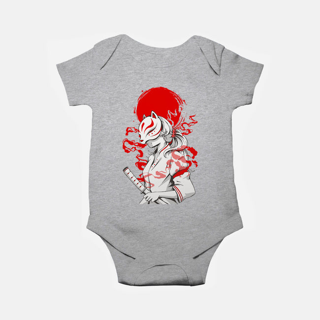 Kitsune Samurai Girl-baby basic onesie-Faissal Thomas