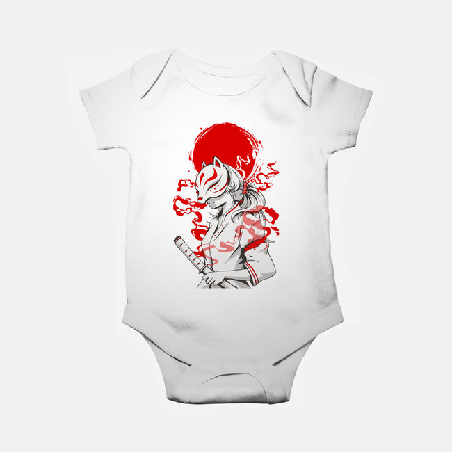 Kitsune Samurai Girl-baby basic onesie-Faissal Thomas