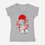 Kitsune Samurai Girl-womens v-neck tee-Faissal Thomas