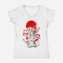 Kitsune Samurai Girl-womens v-neck tee-Faissal Thomas