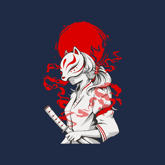 Kitsune Samurai Girl-womens v-neck tee-Faissal Thomas