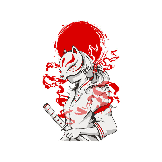 Kitsune Samurai Girl-womens v-neck tee-Faissal Thomas